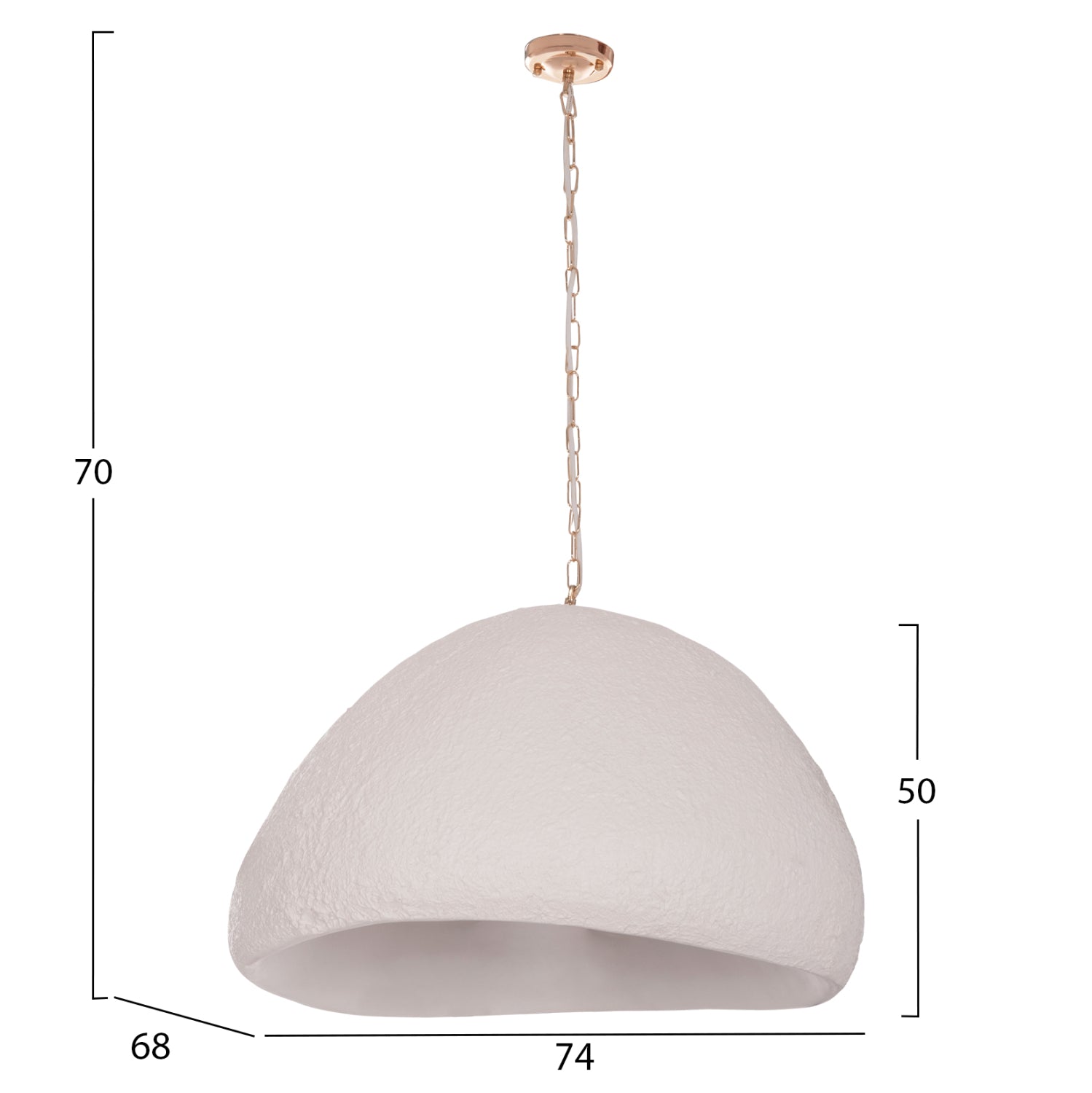 ПЛАФОННА ПЕНДЕЛ ЛАМПА JAYLEN.02XL ФИБРОЦИМЕНТ БЯЛ 74x68x50-70Hсм.