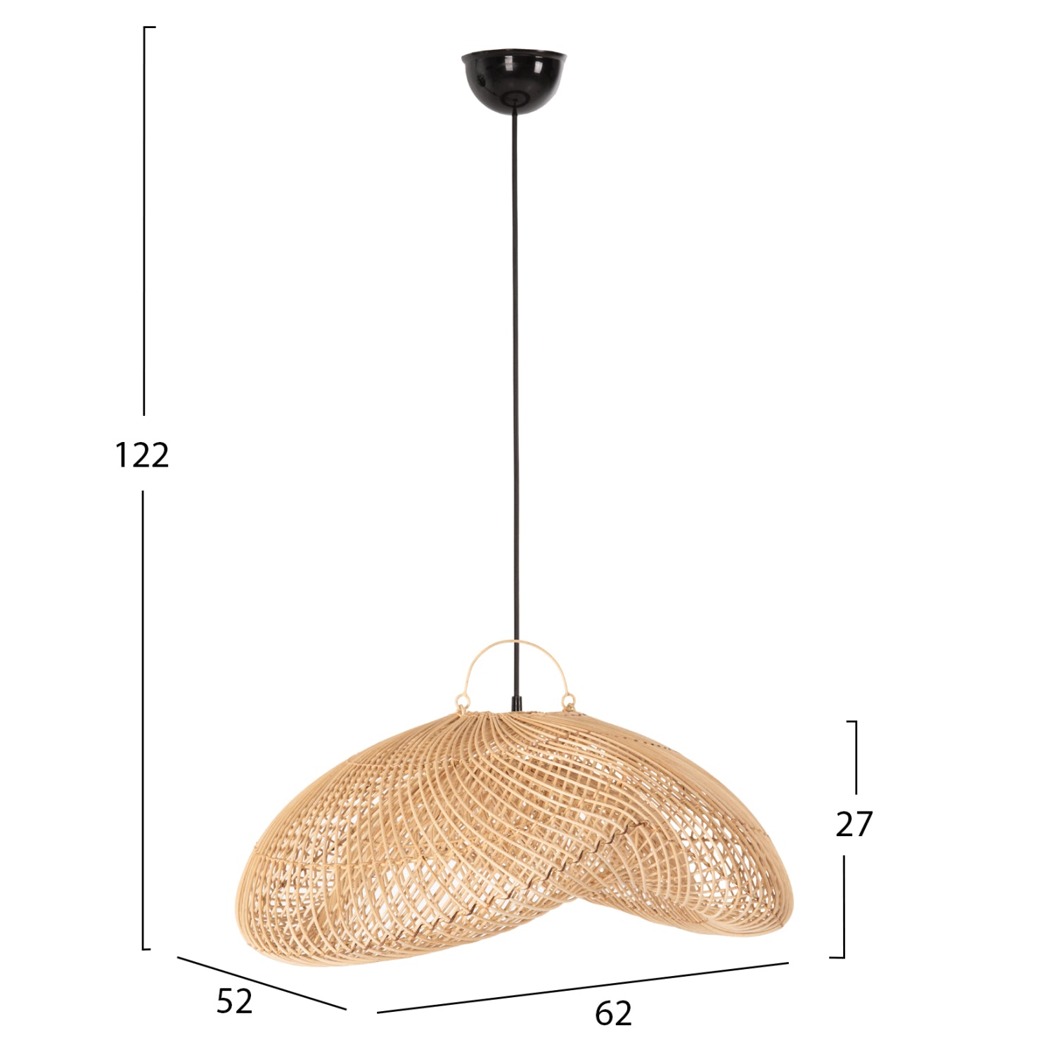 Пендел от ратан в натурален цвят 62x52x122Hсм.