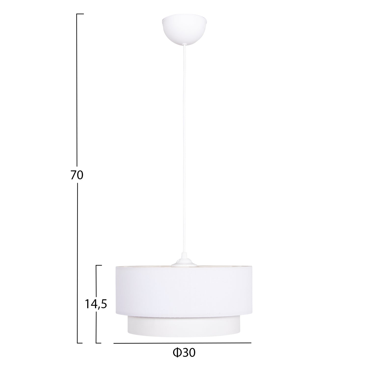 ПОЛИЛЕЙ ЦИЛИНДРИЧНА ЛАМПА KRIKS PVC БЯЛ Φ30x70Hсм.