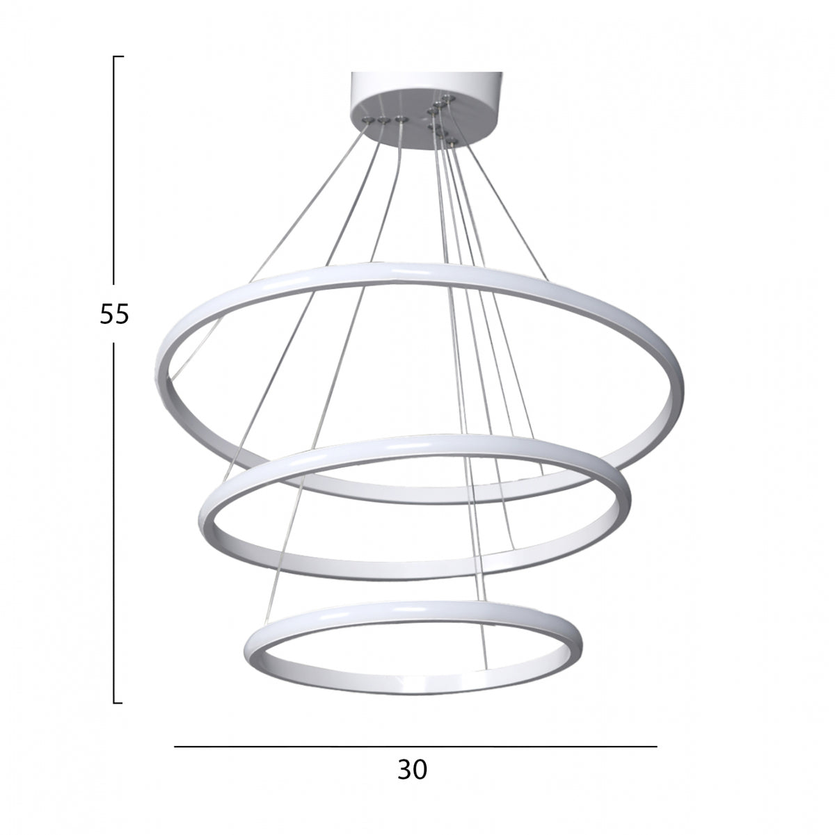 LED плафон бял 30x28x55 см.