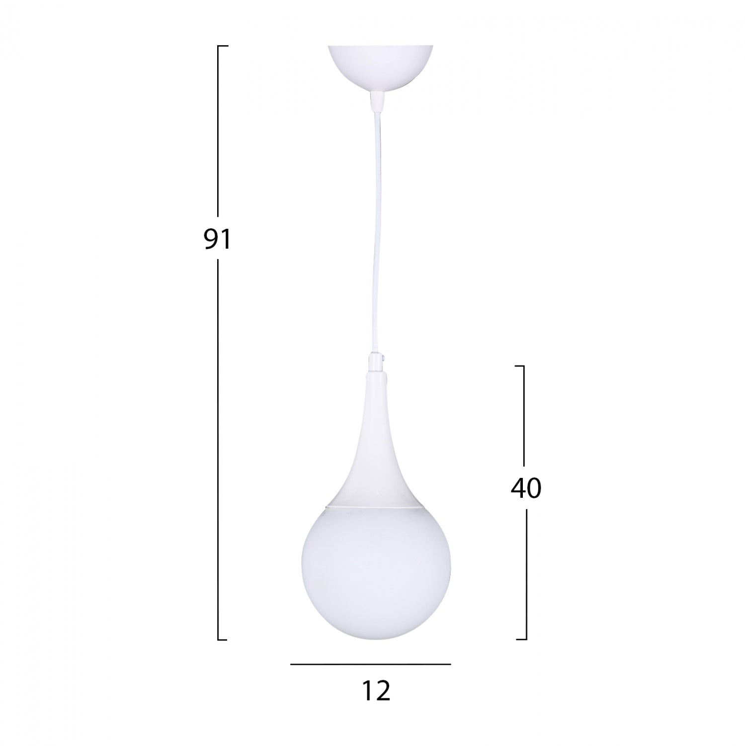 Плафон бял 12x91 см