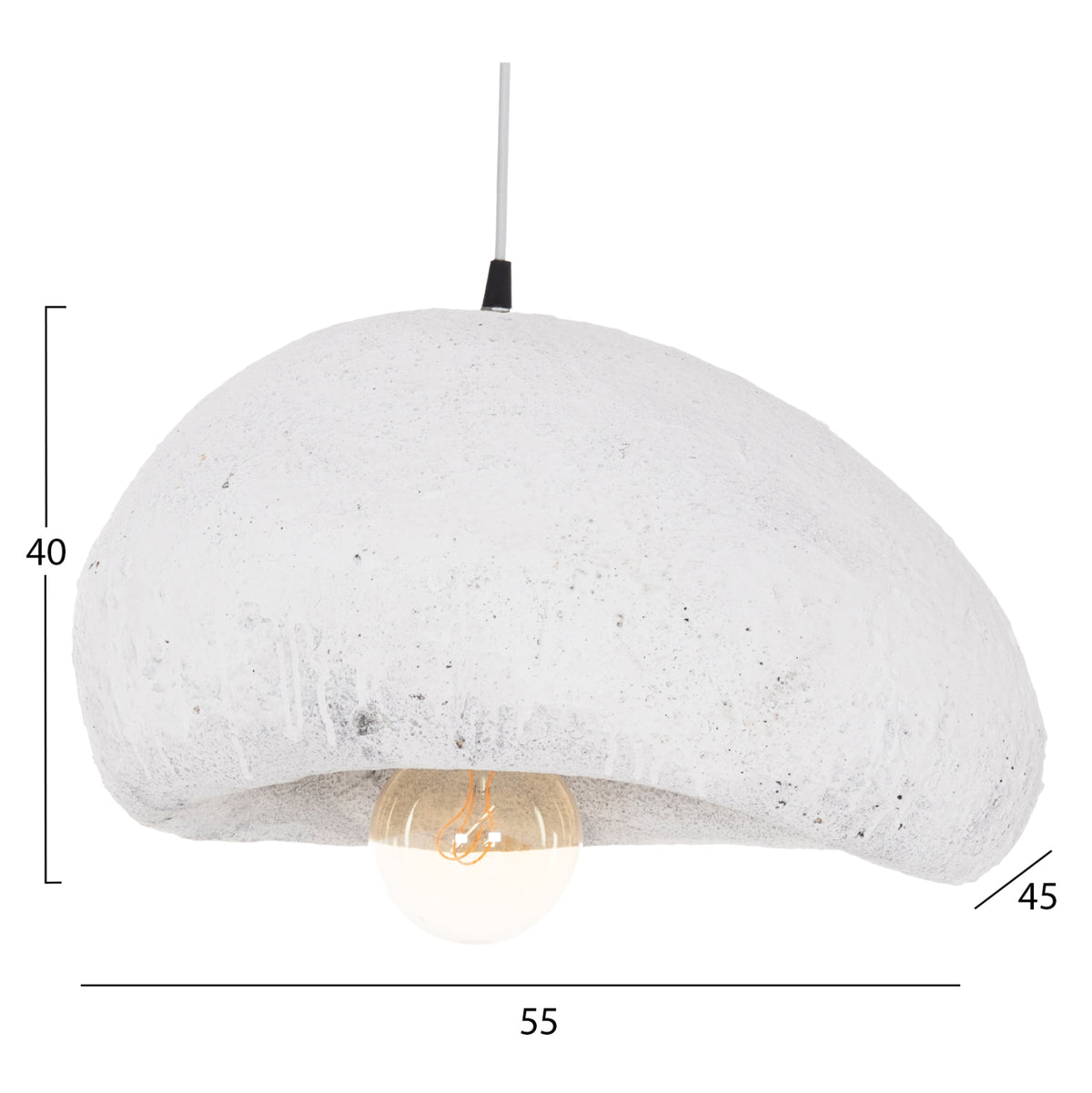 Плафон за таван STONE-LOOK STONER (M) бял 55x45x40Hсм.