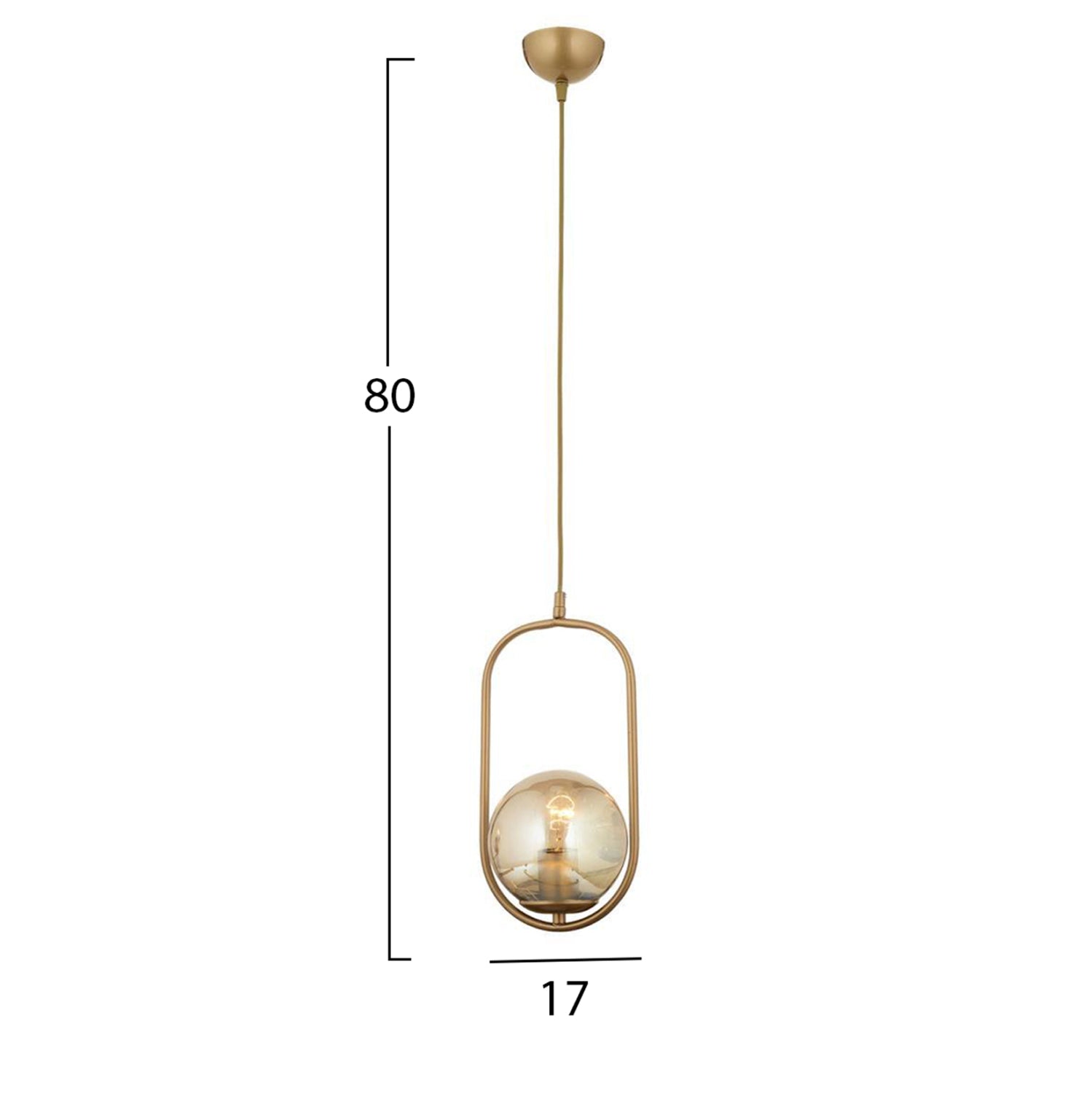 Потолен метален осветител златен 17x80 см