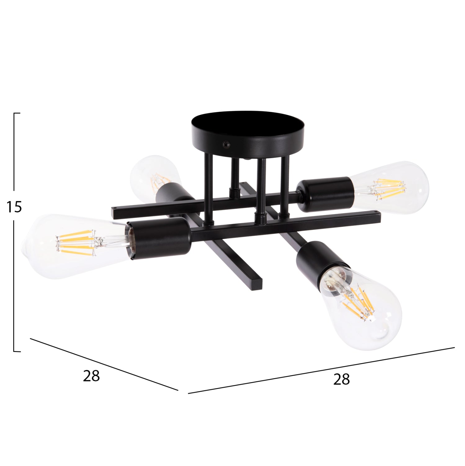 Полилей MULTILIGHT LIGHTY черен метал 28x28x15Hсм.