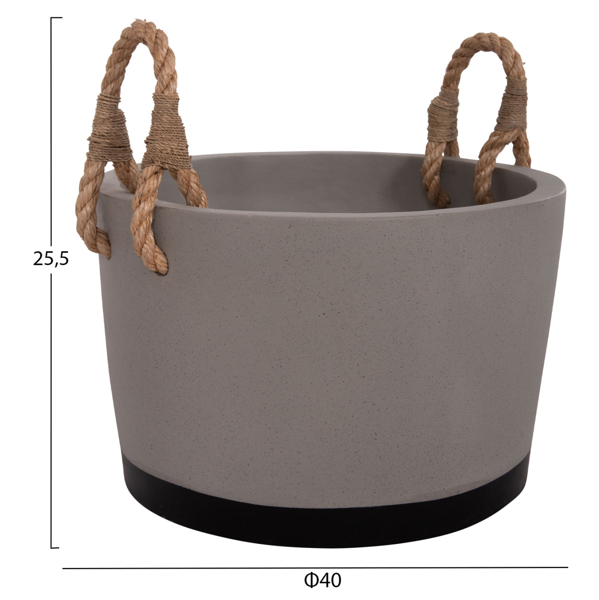 ВЪТРЕШНА САКСИЯ/ГЪРНЕ TRYLL ФИБРОЦИМЕНТ СИВ И ВЪЖЕ Φ40x25.5Hсм.