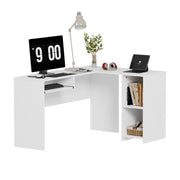 Ъглово бюро SHIG MDF бяло 140x120x75см