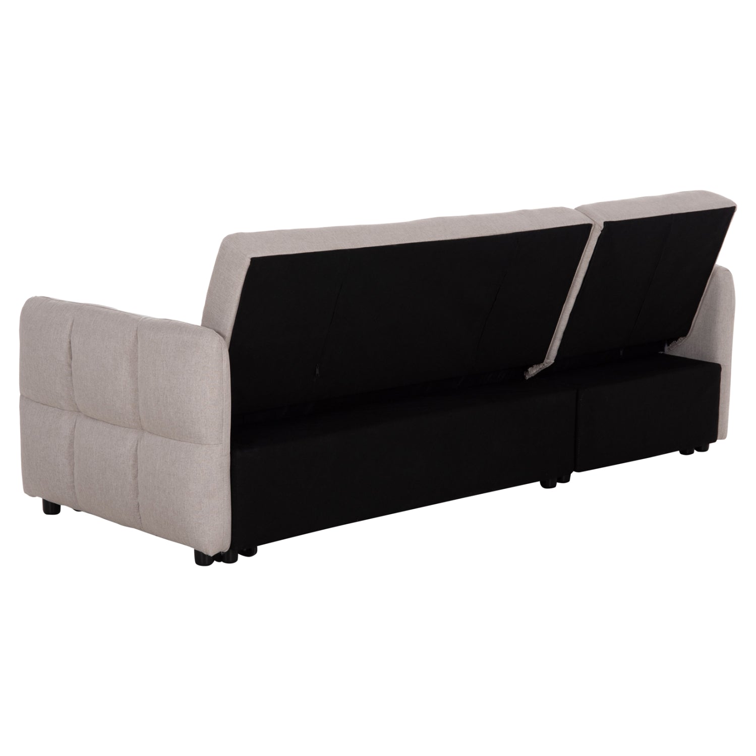 Ъглов разтегателен диван Десенцано бежова тъкан 210x140x78Hсм.