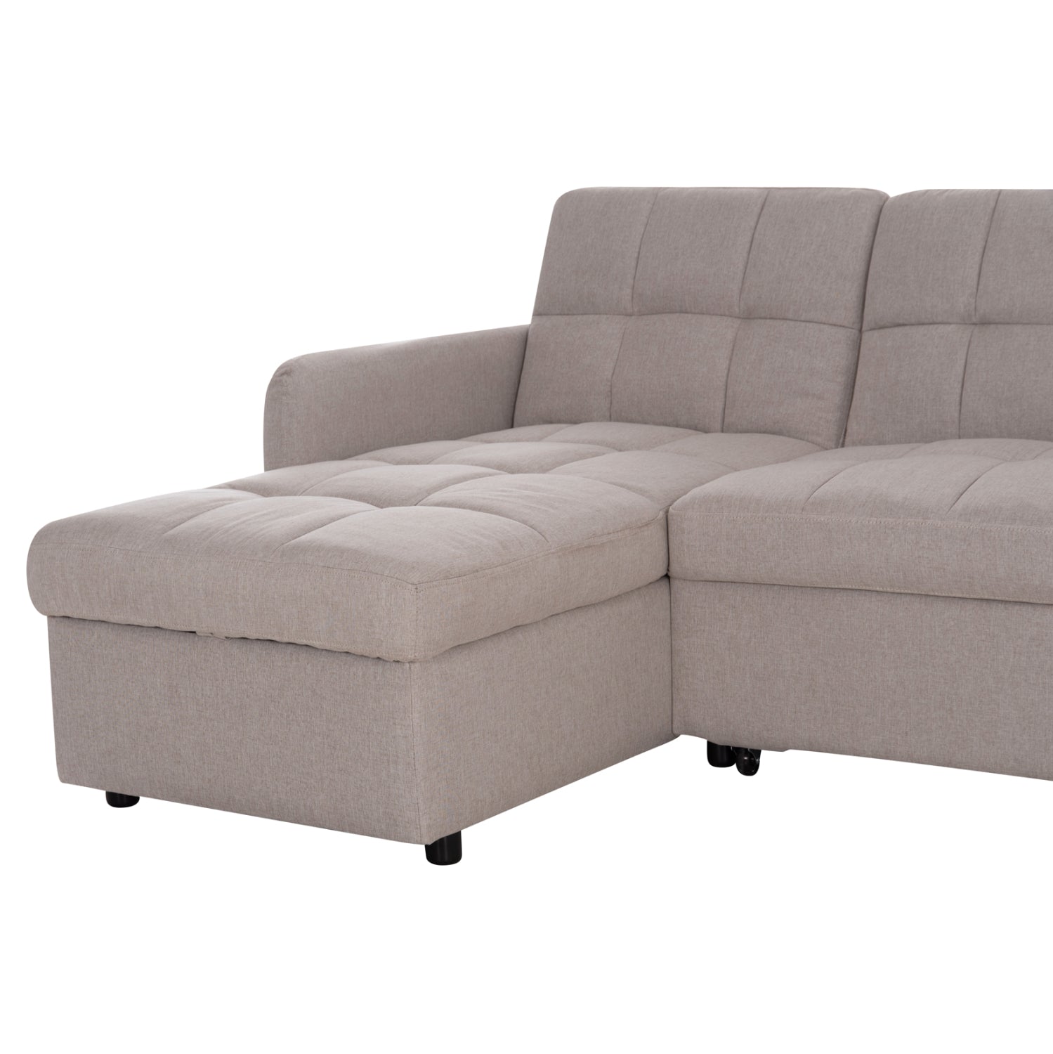 Ъглов разтегателен диван Десенцано бежова тъкан 210x140x78Hсм.
