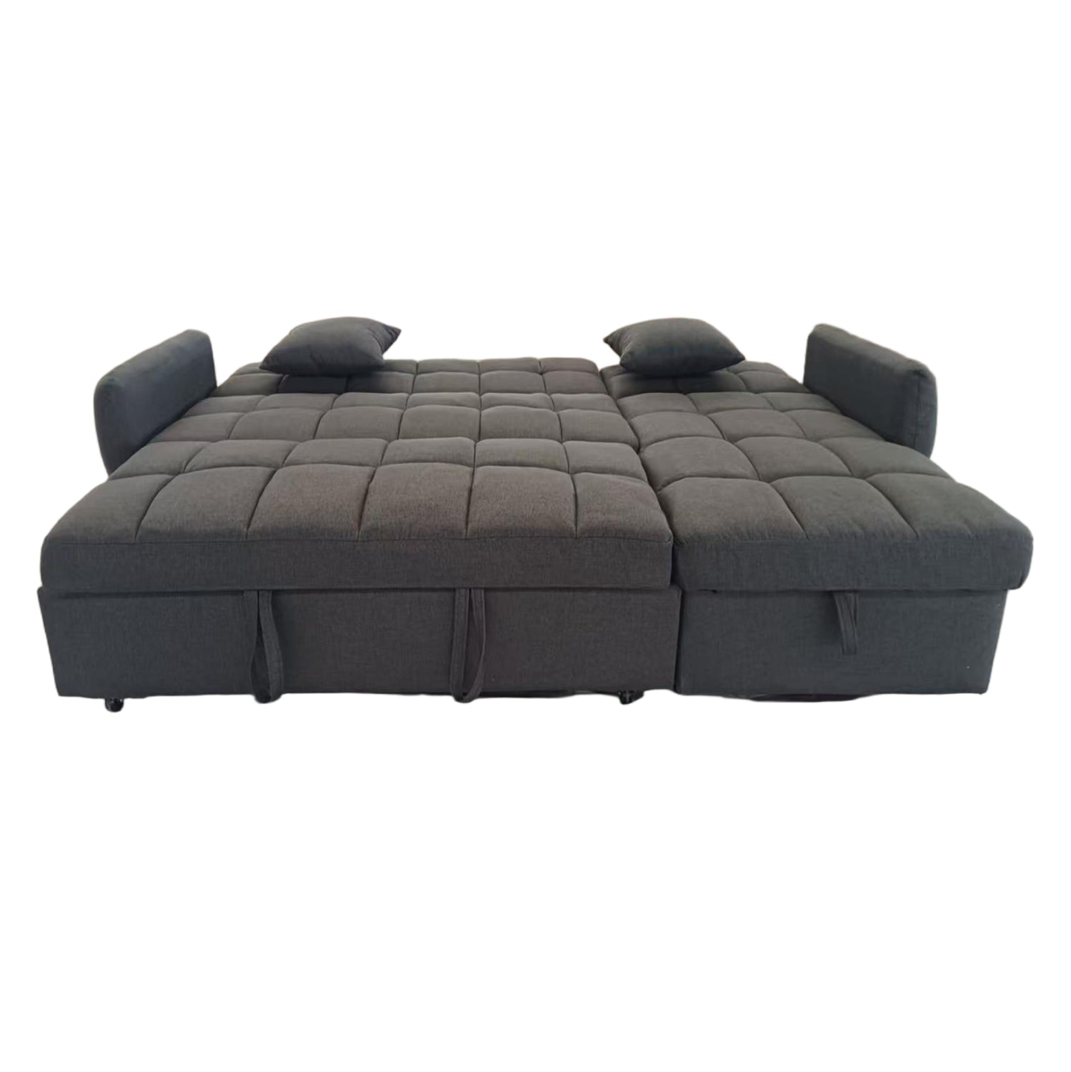 Ъглов разтегателен диван Десенцано сив плат 213x145x83см.