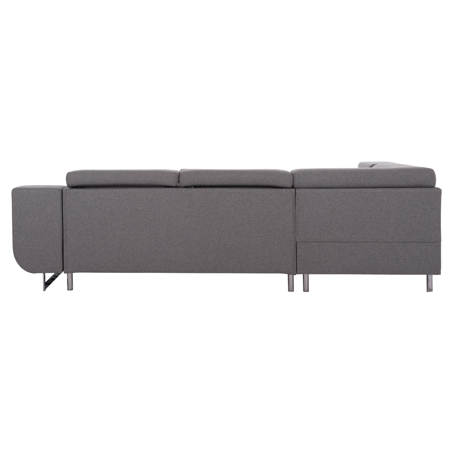 Ъглов диван с легло и ракла Торчело.01L сива тапицерия 285x205x90 см
