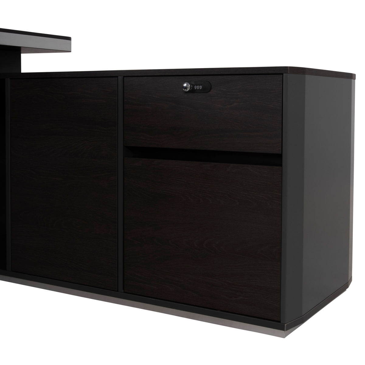 Професионален офис десен ъгъл Rosewood 220x180x76H см