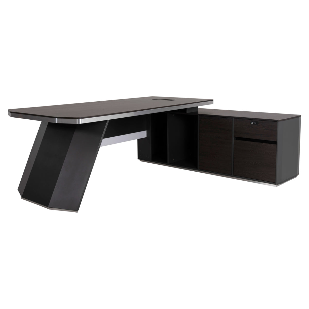 Професионален офис десен ъгъл Rosewood 220x180x76H см