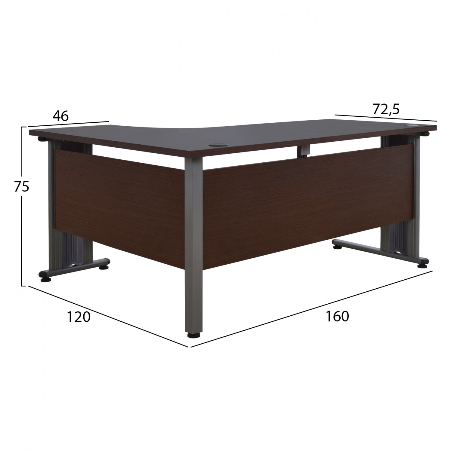 Професионално дясно ъглово офис бюро.02R венге 160x120x75