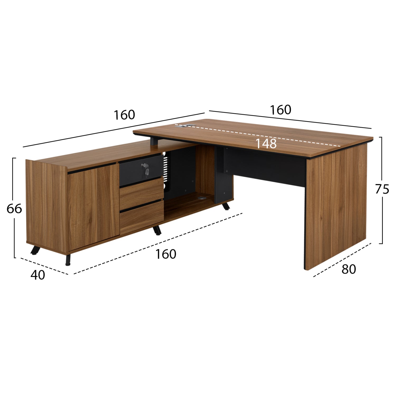 Професионален офис с обратен ъгъл Supreme 160x160x75см