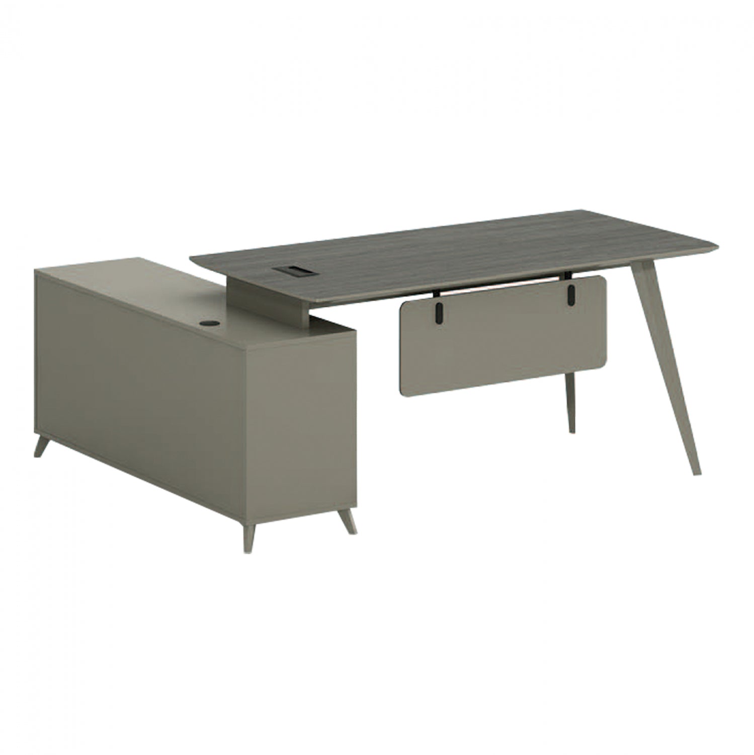 Професионален Офис Lux Серия 180x140x75 см обръщаем ъглов Мока и Пепел