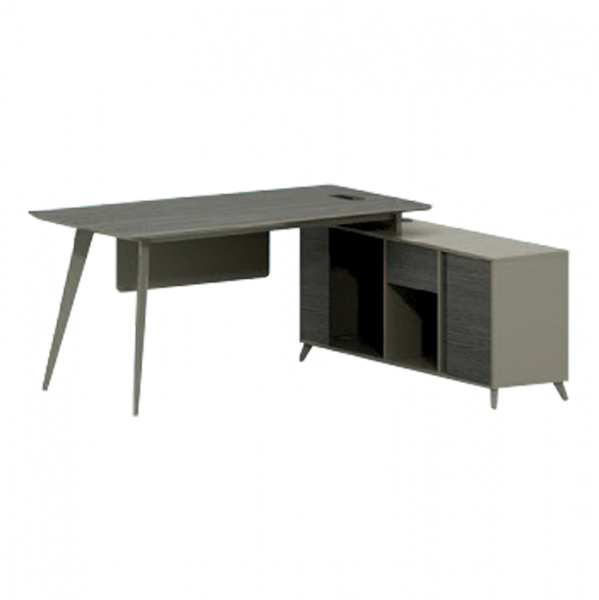 Професионален Офис Lux Серия 180x140x75 см обръщаем ъглов Мока и Пепел