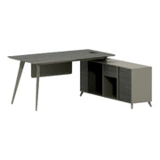 Професионален Офис Lux Серия 180x140x75 см обръщаем ъглов Мока и Пепел