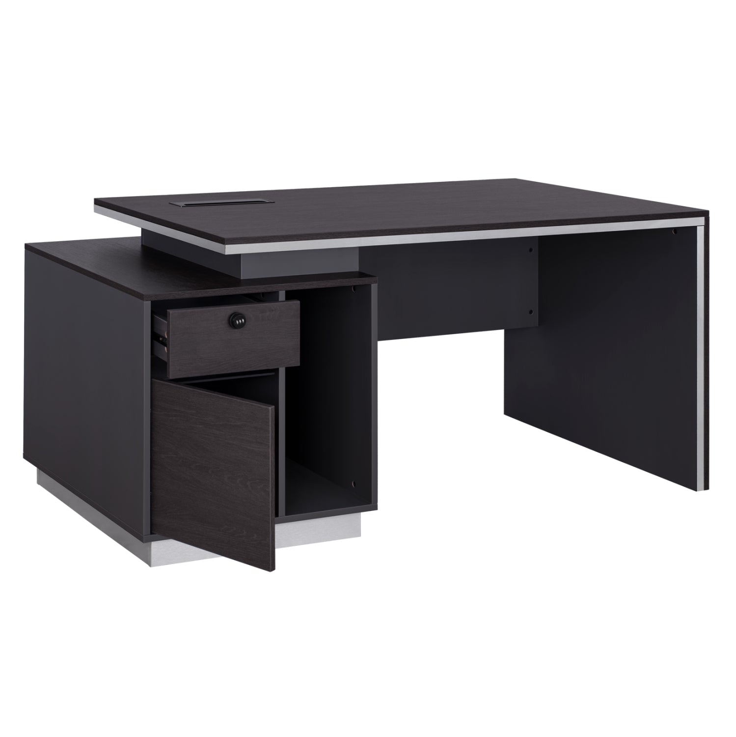 Професионално офис бюро с лява гардеробна Роузууд 180x80x76cm