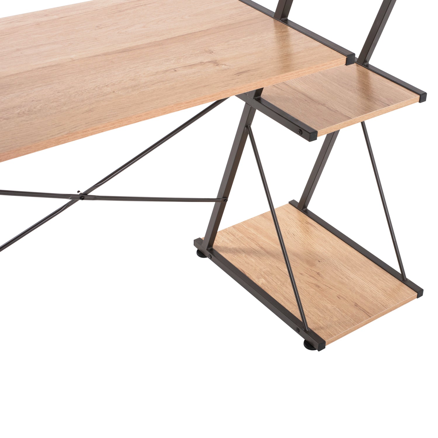 БЮРО NOREX МЕТАЛИК ЧЕРНО С МДФ ПЛОТ ЦВЯТ ДЪБ 116X48X89,5Hсм.