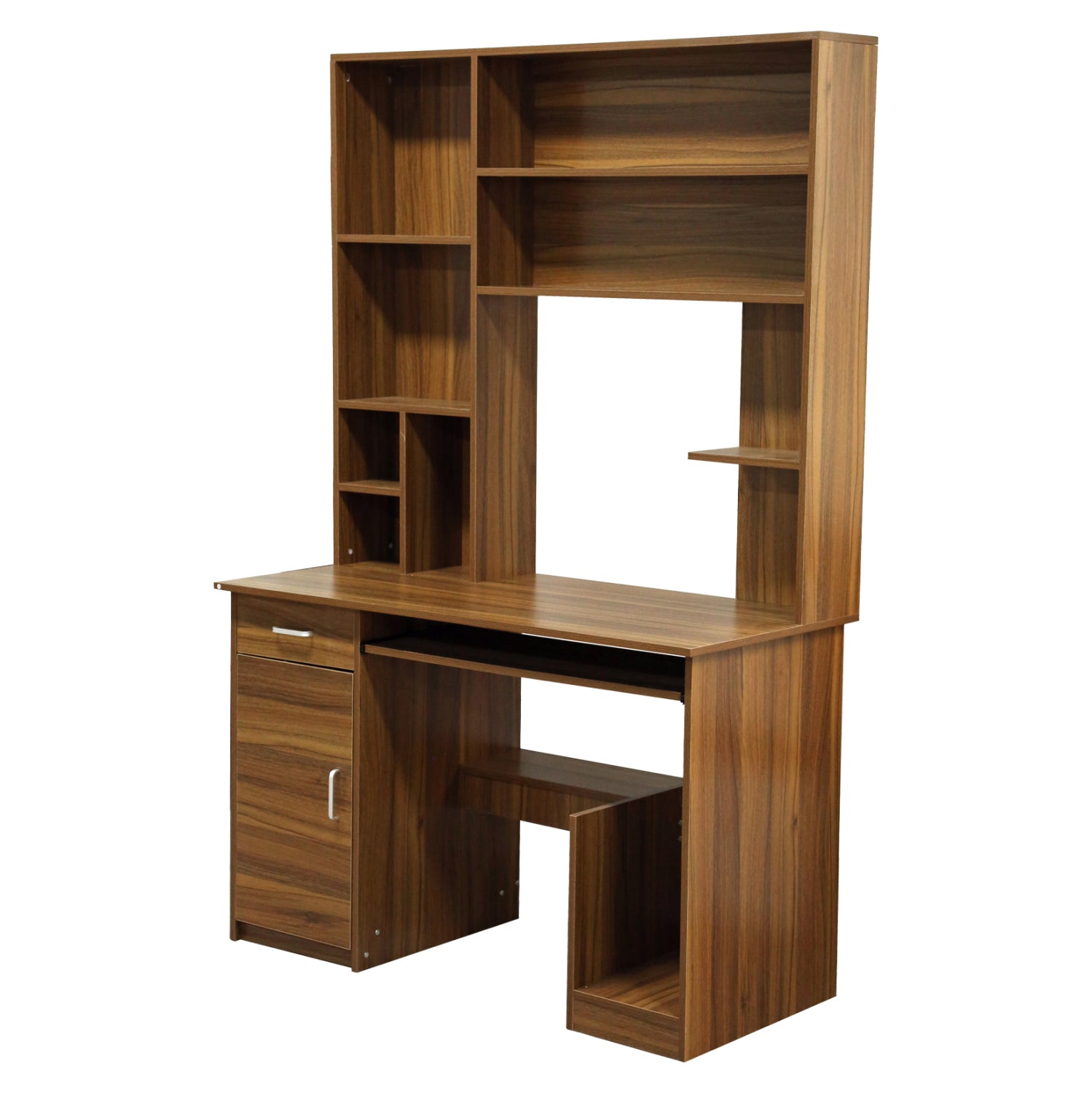 Бюро STATUS с рафтове за книги, орех, 120x55x182