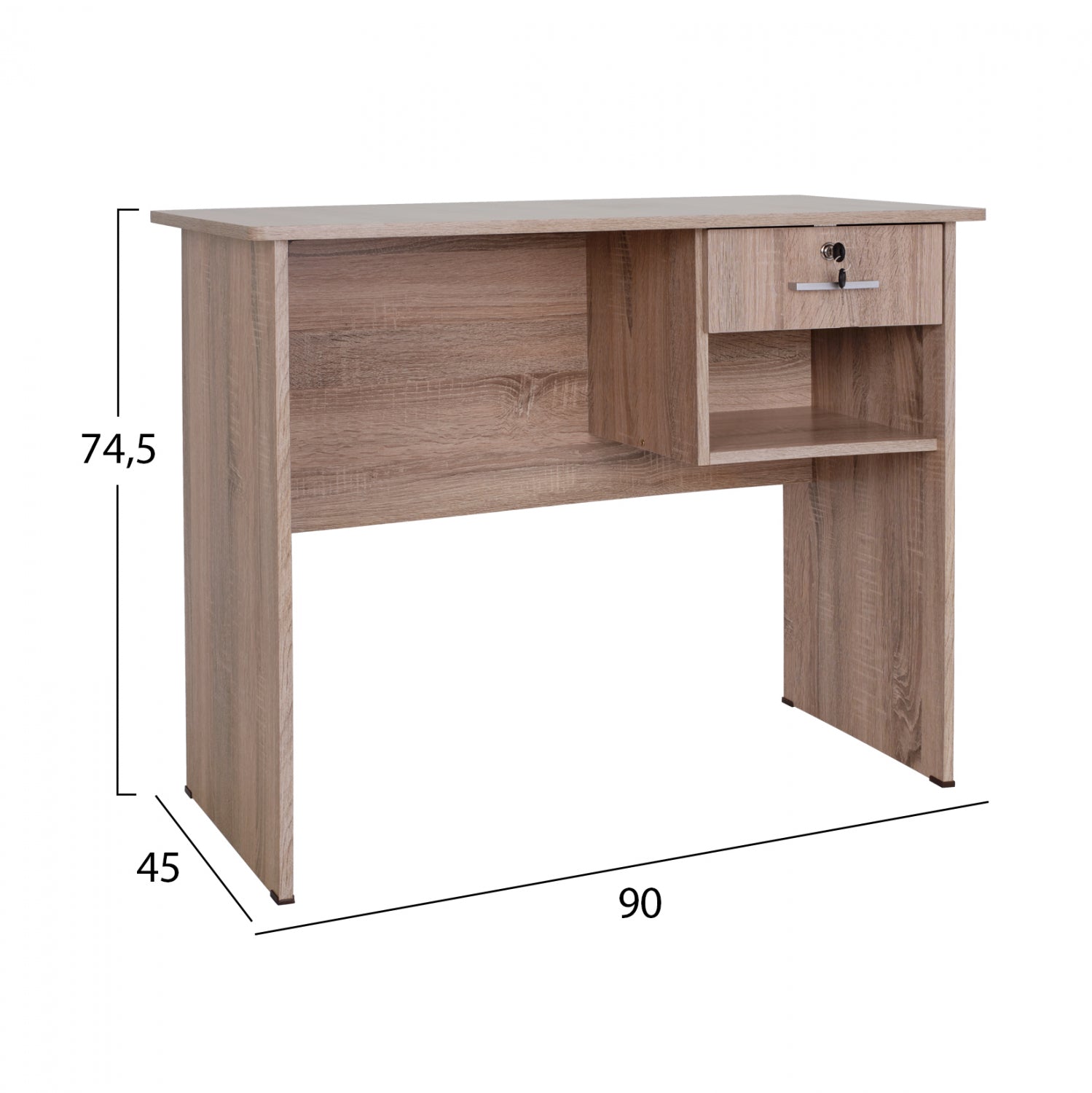 Офис бюро с чекмедже в цвят сонама 90x45x74.5