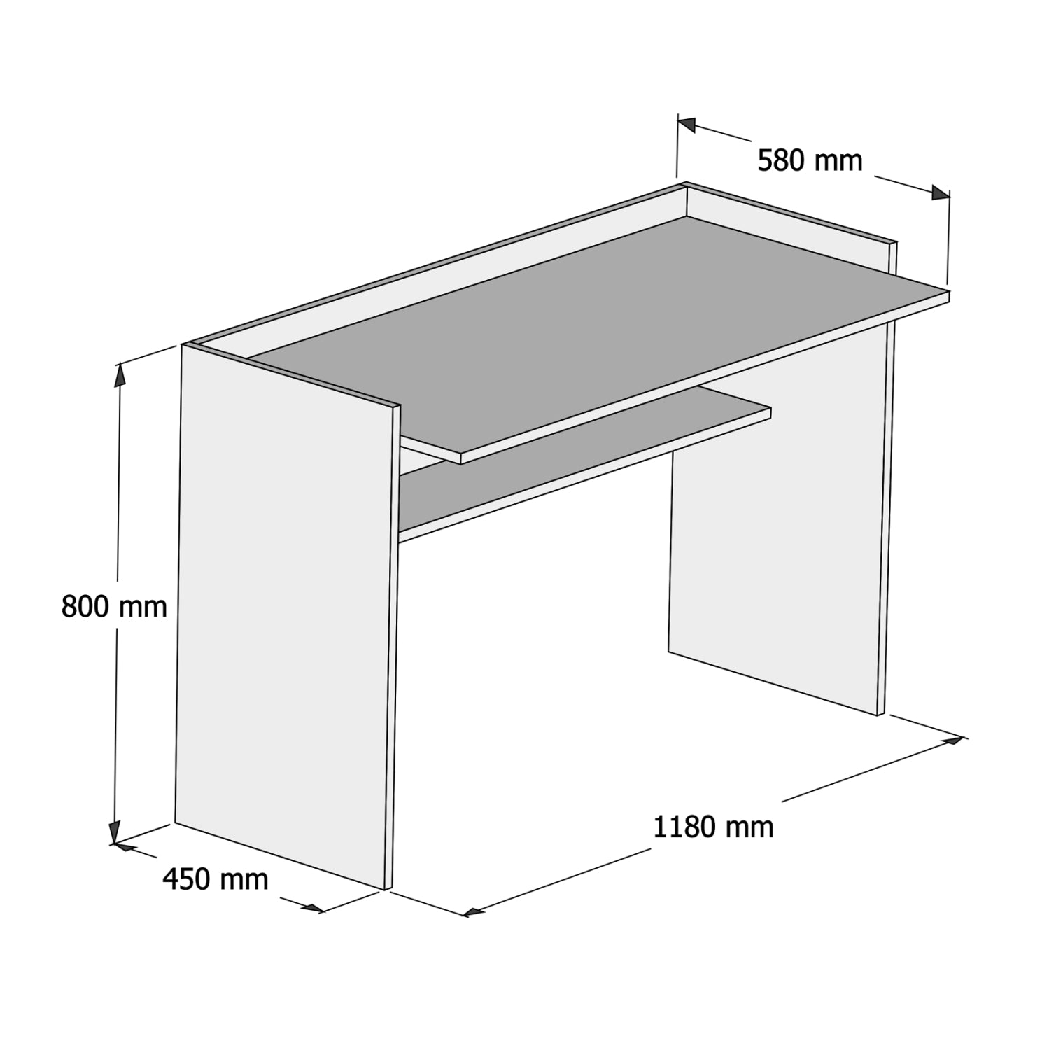 РАБОТНА МАСА МЕЛАМИН SONOMA БЯЛА 118x58x80Hсм.