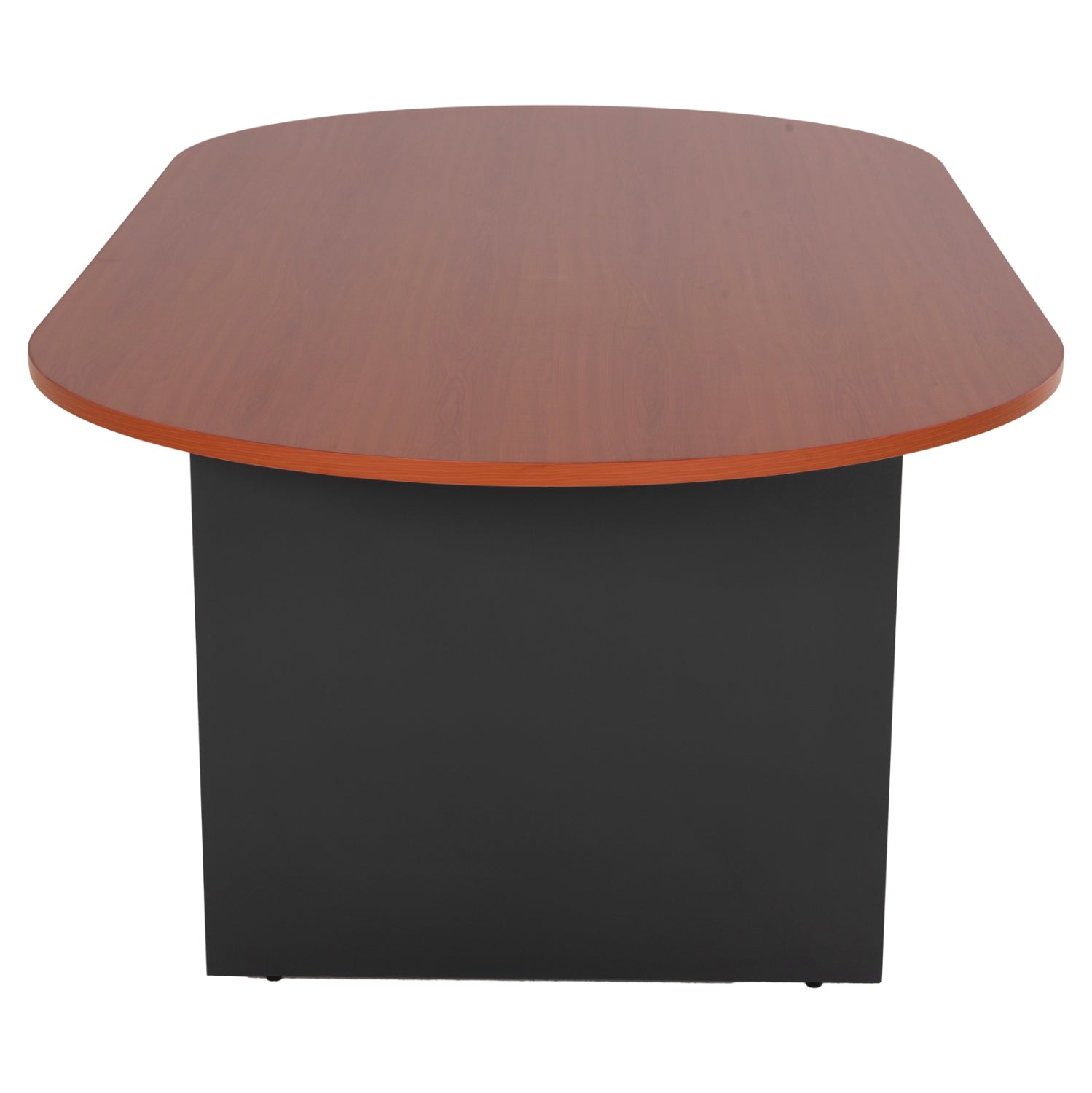Овално конферентно бюро SIENNA меламин в антрацит - плот череша 240x120x75Hсм.