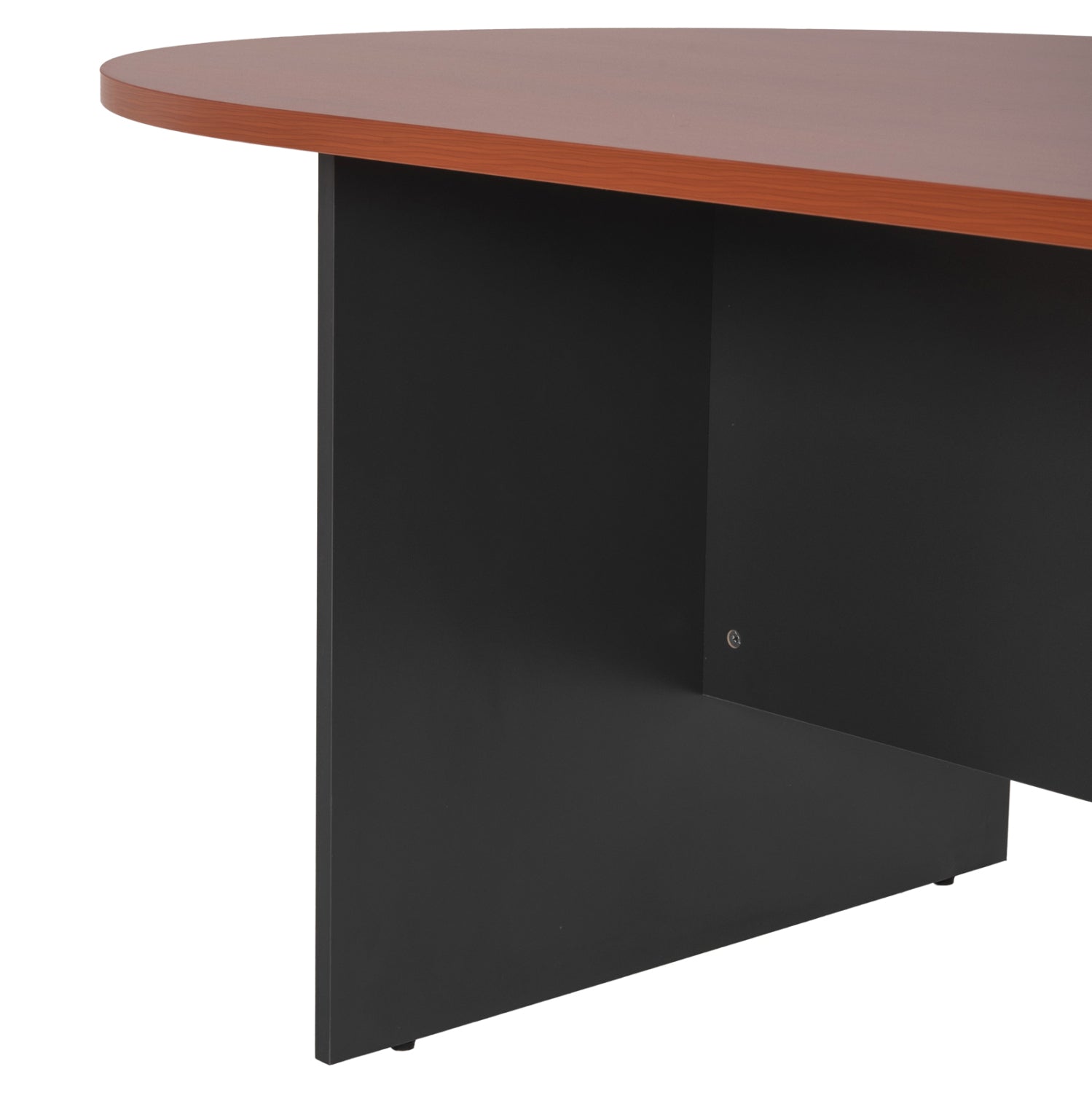 Овално конферентно бюро SIENNA меламин в антрацит - плот череша 240x120x75Hсм.