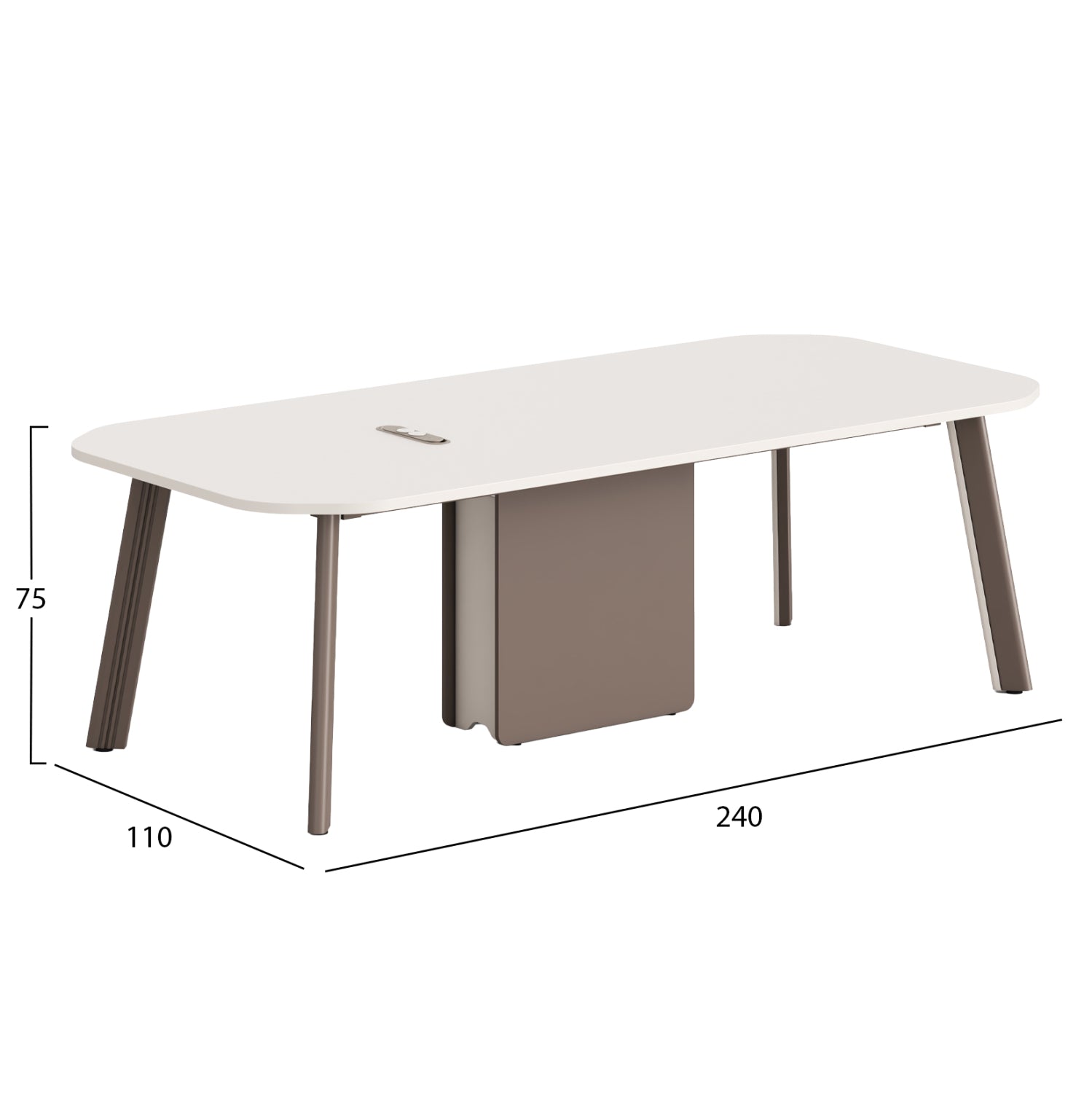 КОНФЕРЕНТНА МАСА NEWLINE МЕЛАМИН В ЦВЯТ КРЕМ-БЯЛО - АЛУМИНИЕВИ КРАКА 240x110x75Hсм.
