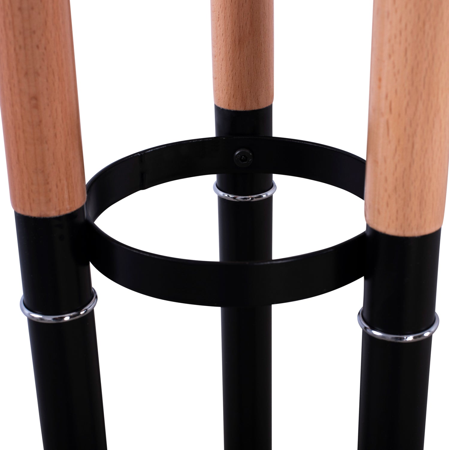 Закачалка за палта TRIPLE-PILLAR WYATT бук, черен метал и мраморна основа Φ37X173Hcm.