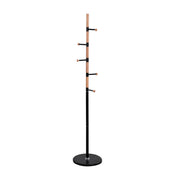 Закачалка за палта MERCURY бук, черен метал, черна мраморна основа Φ37x176Hcm