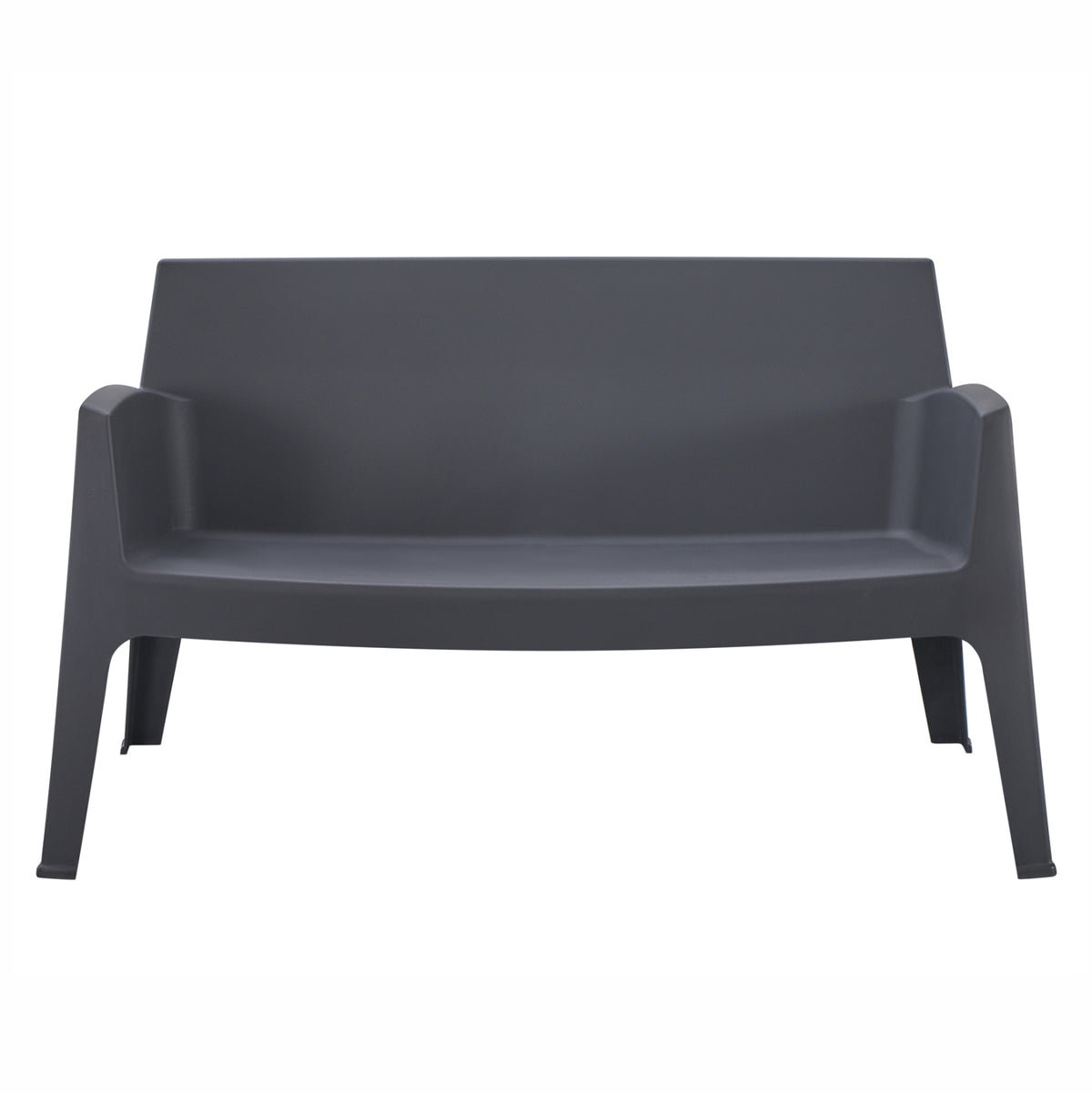 Полипропиленов двуместен диван SLEEK сив 133x68x73см