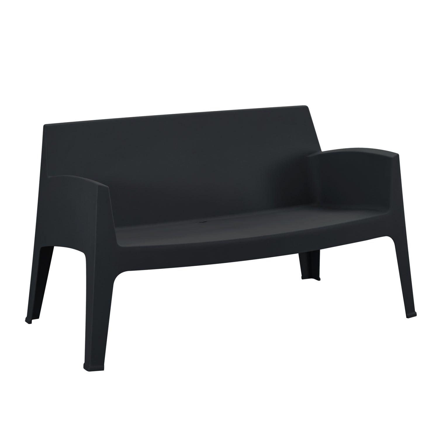 Полипропиленов двуместен диван SLEEK черен 133x68x73см