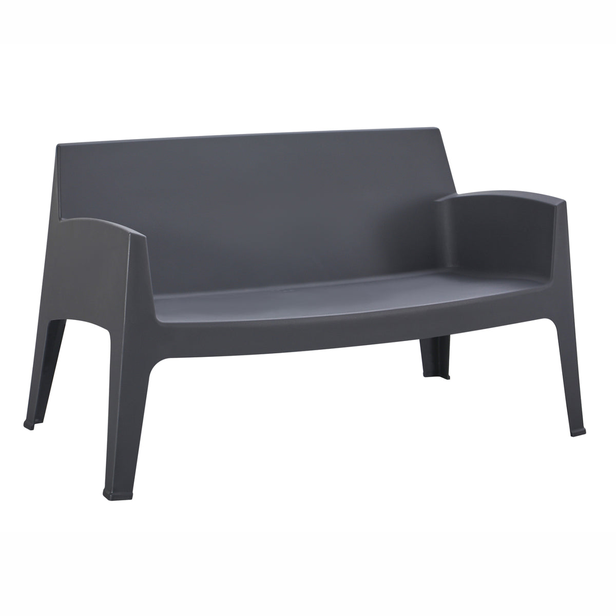 Полипропиленов двуместен диван SLEEK сив 133x68x73см