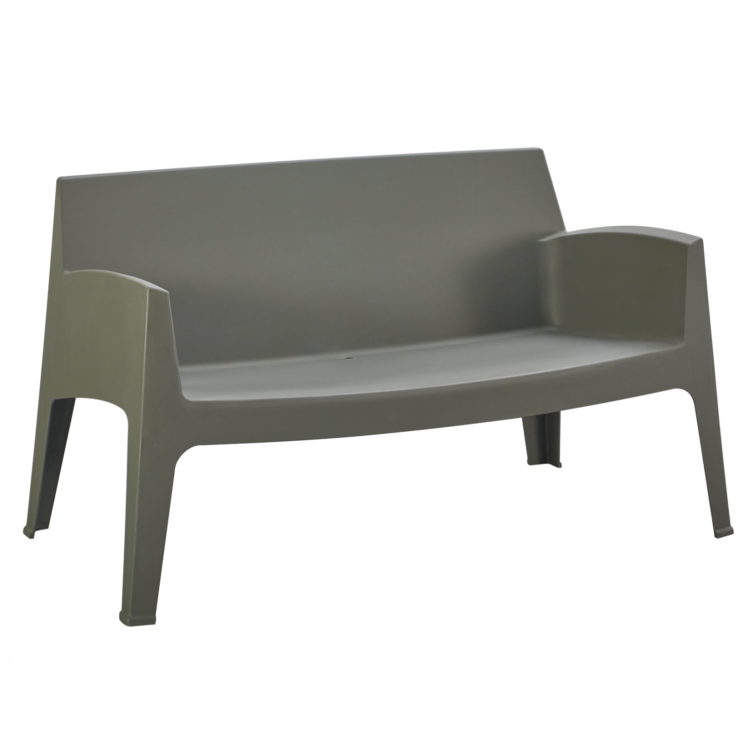 Полипропиленов двуместен диван SLEEK тъмнозелен 133x68x73см