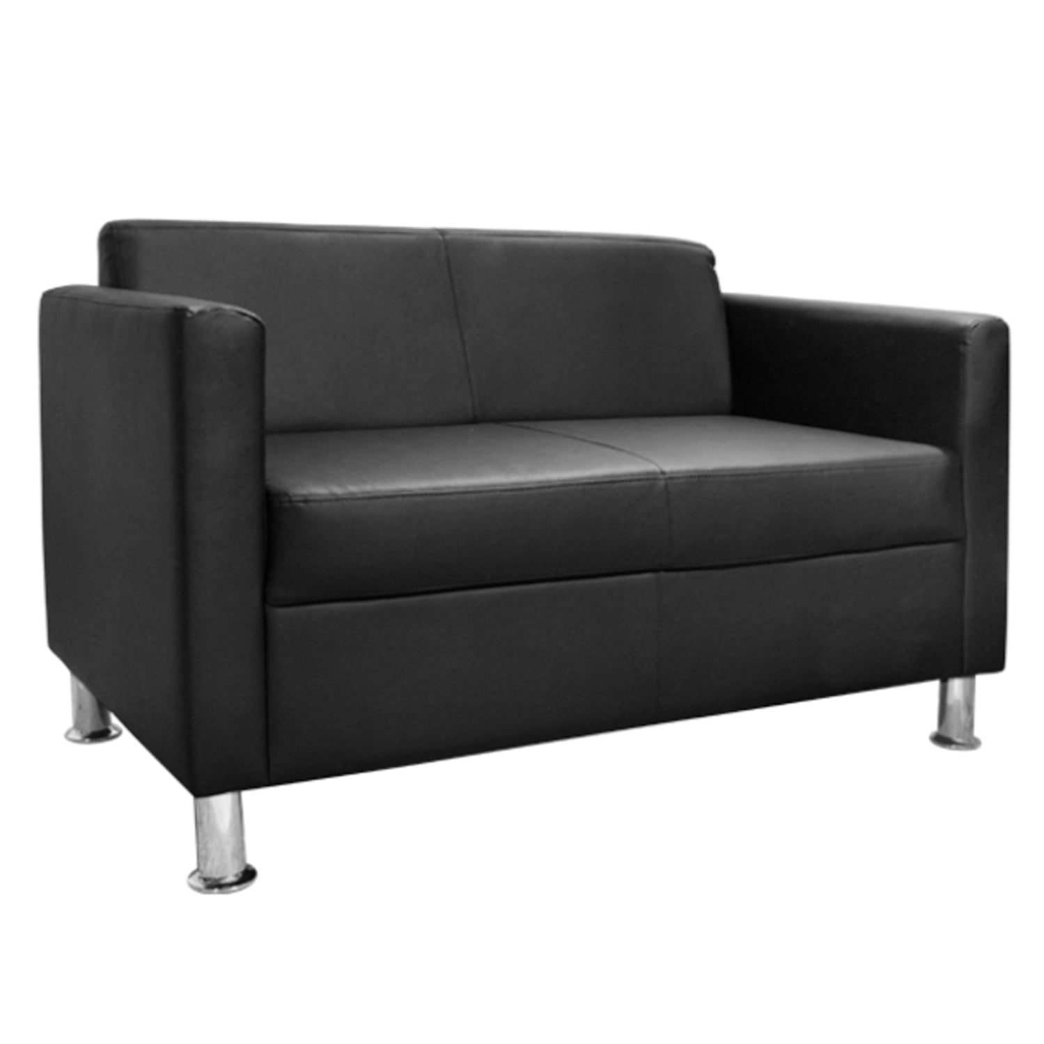 Диван 2-местен Комо PU черен 120x71x73см