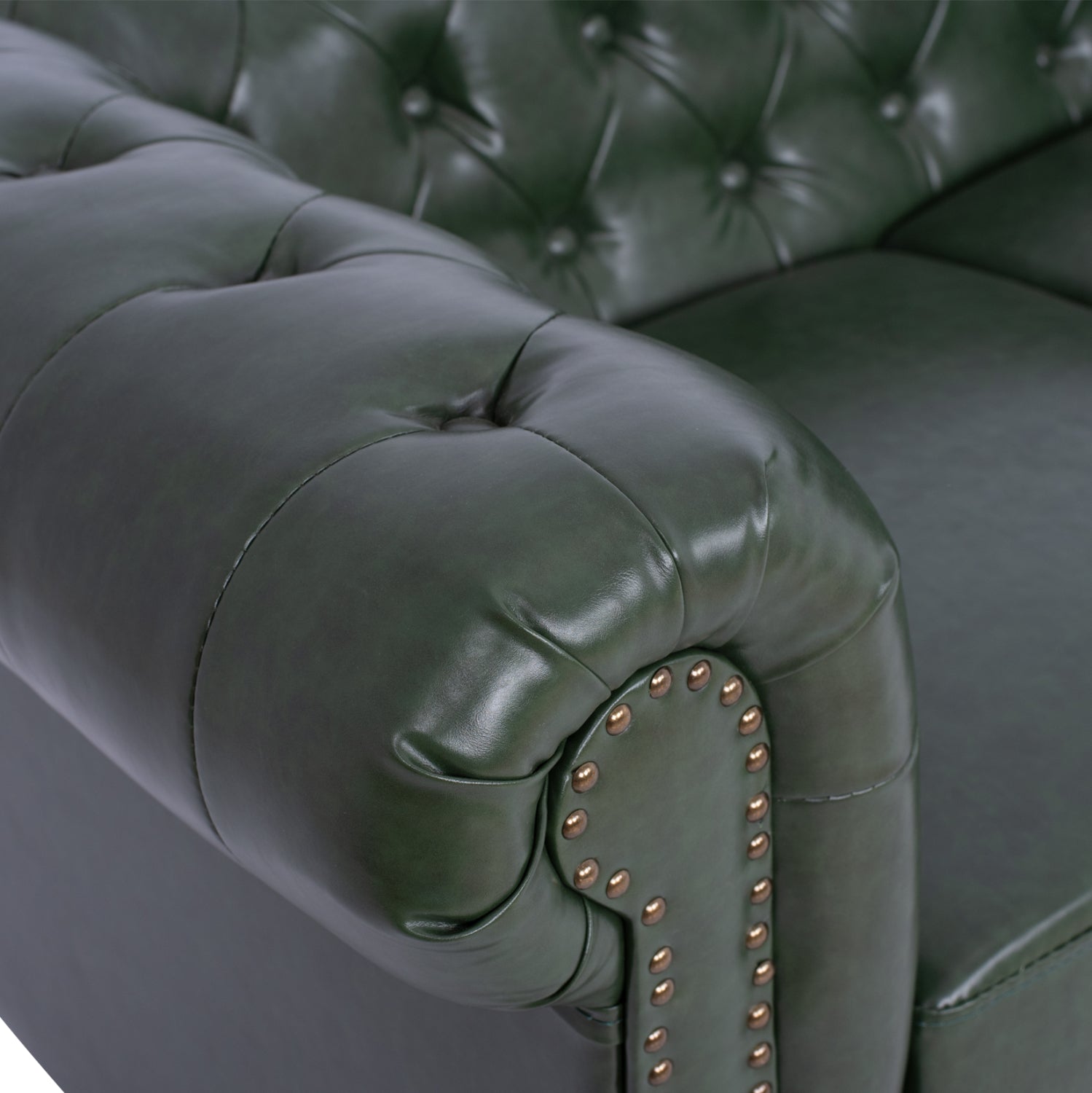 Диван 2-местен T.Монтео PU кипарис зелено 150x90x72см