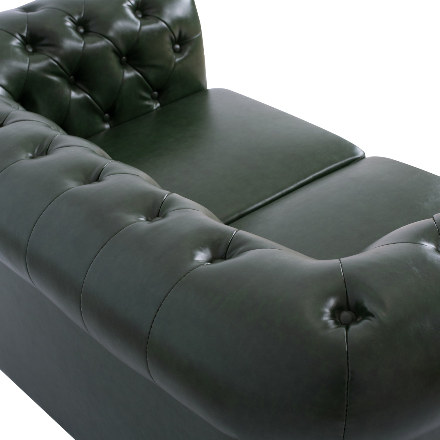 Диван 2-местен T.Монтео PU кипарис зелено 150x90x72см