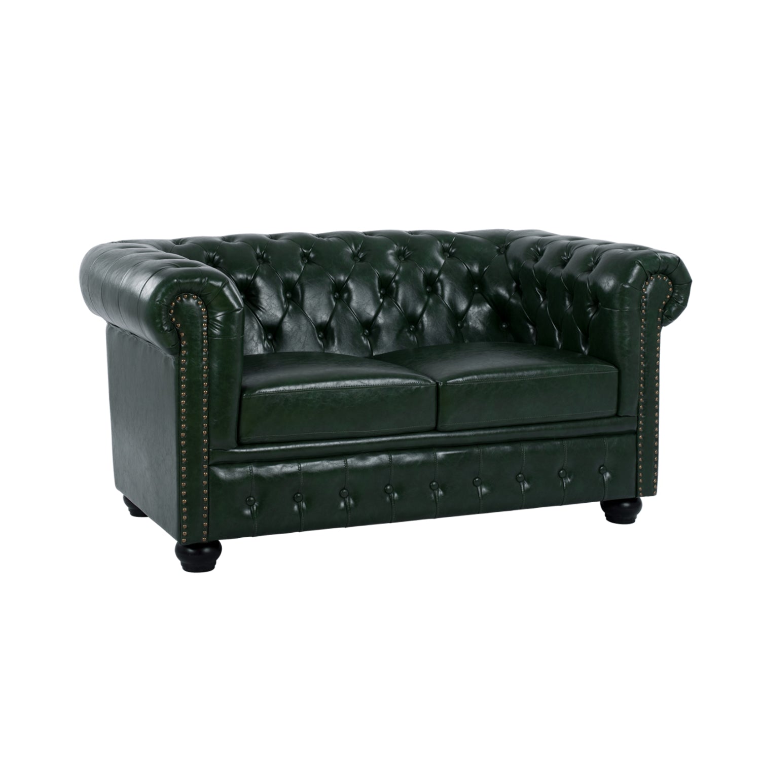 Диван 2-местен T.Монтео PU кипарис зелено 150x90x72см