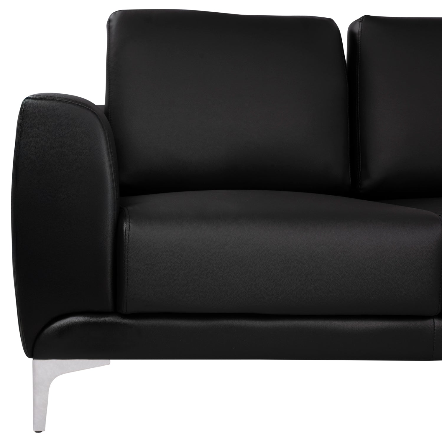 Диван 2-местен Бергамо с черен PU 142x81x81 см