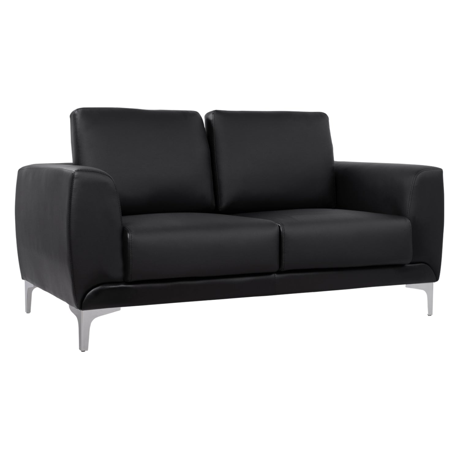 Диван 2-местен Бергамо с черен PU 142x81x81 см