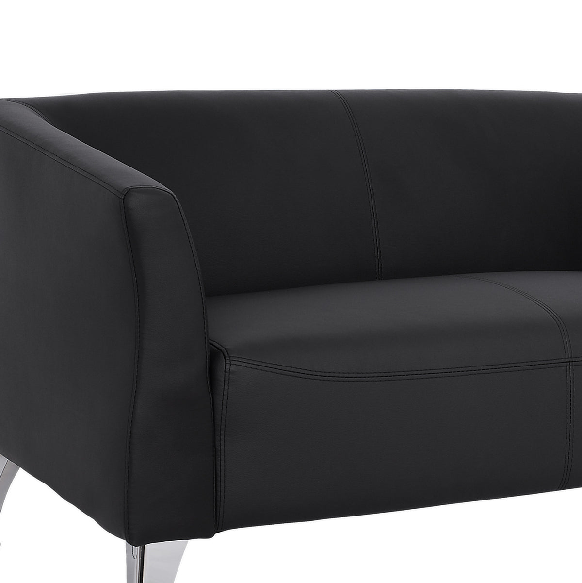 Диван 2-местен Генуа черен PU 130x75x71 см