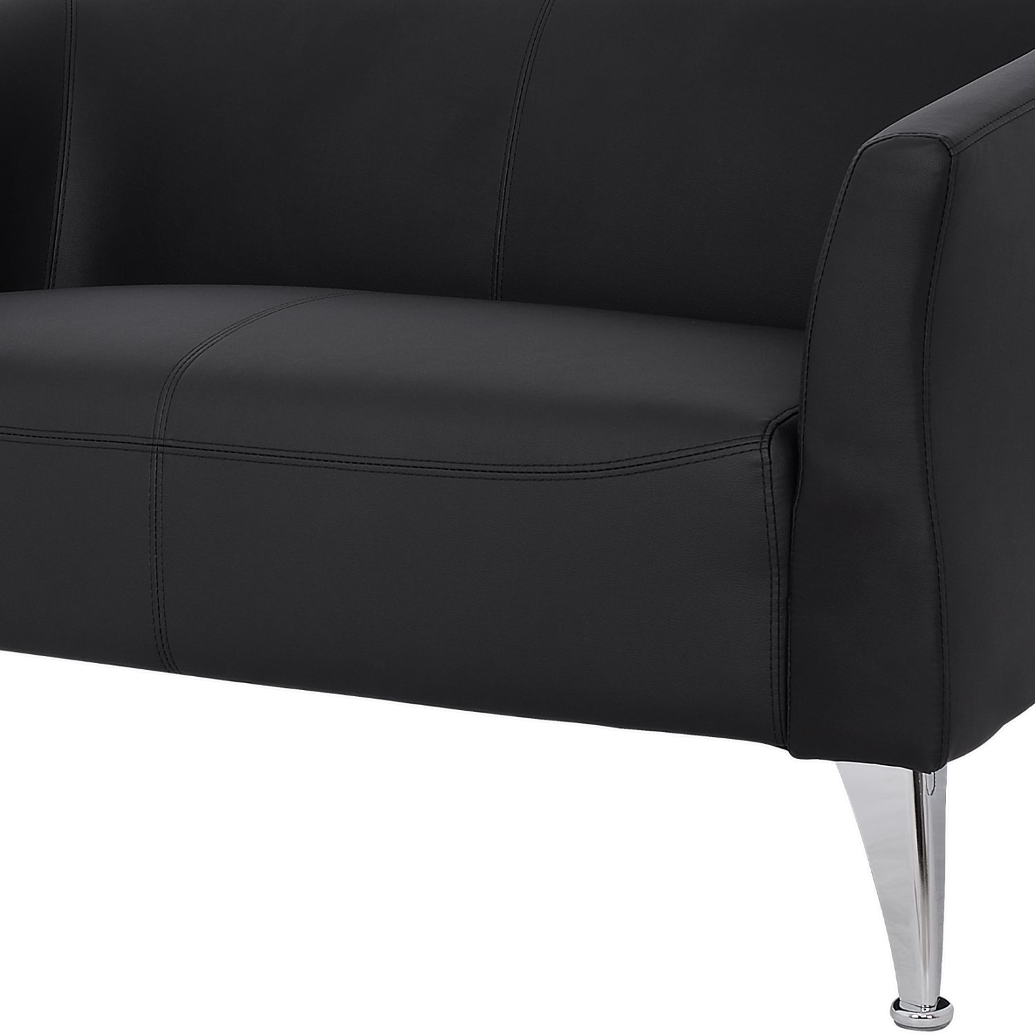 Диван 2-местен Генуа черен PU 130x75x71 см