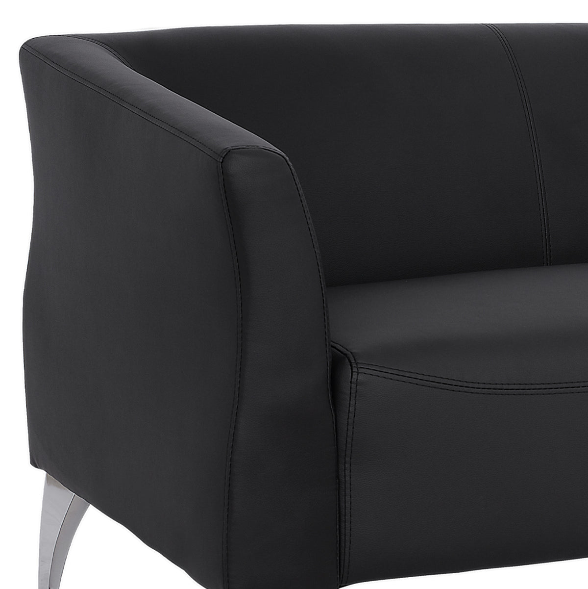 Диван 2-местен Генуа черен PU 130x75x71 см