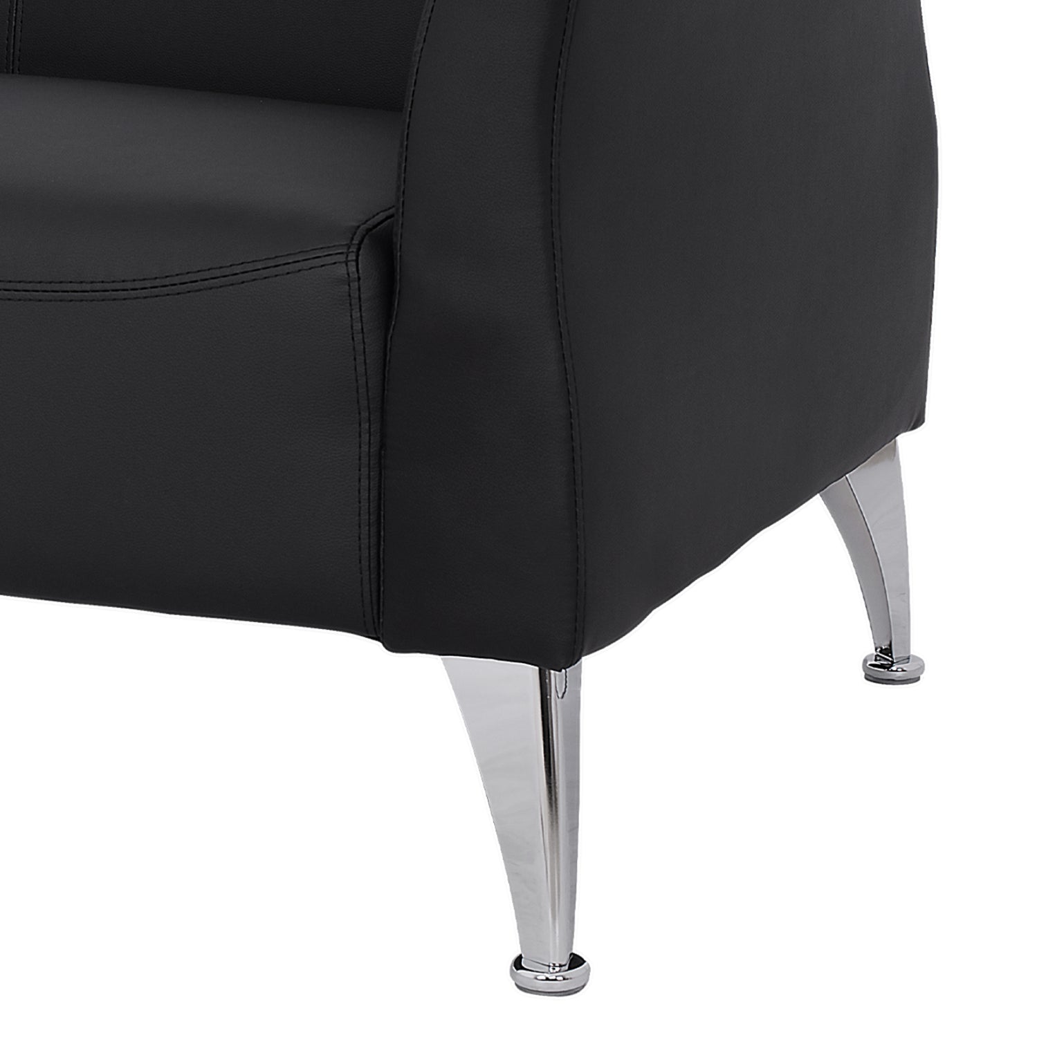 Диван 2-местен Генуа черен PU 130x75x71 см