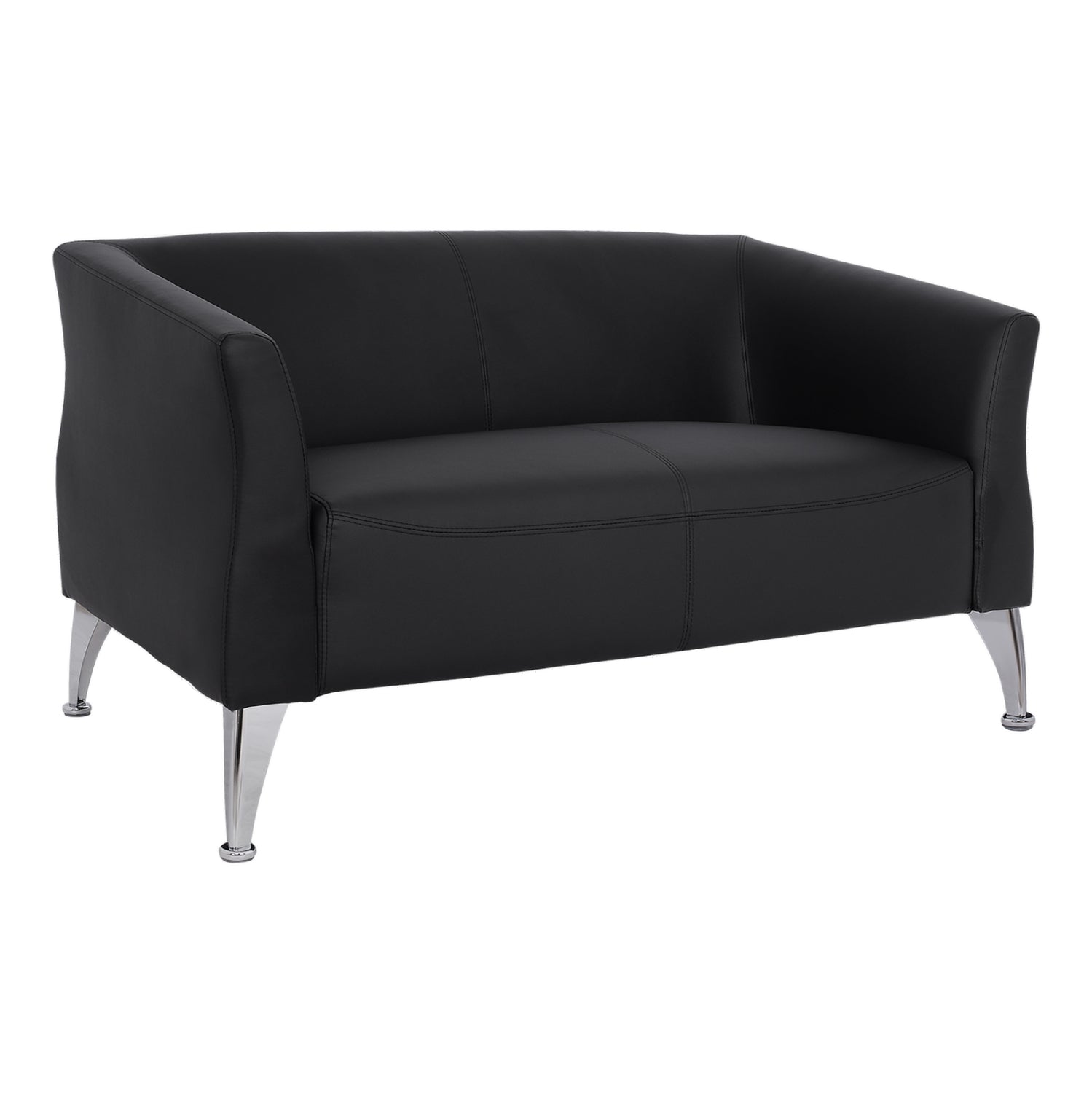 Диван 2-местен Генуа черен PU 130x75x71 см