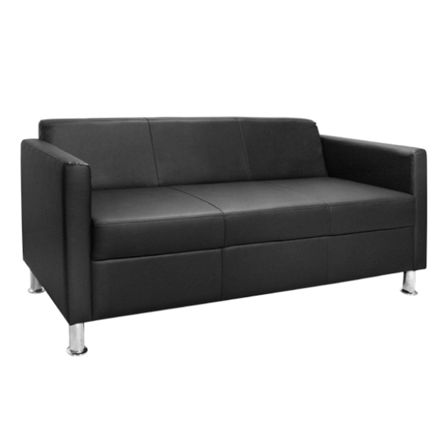 Диван 3-местен Комо PU черен 173x71x73см