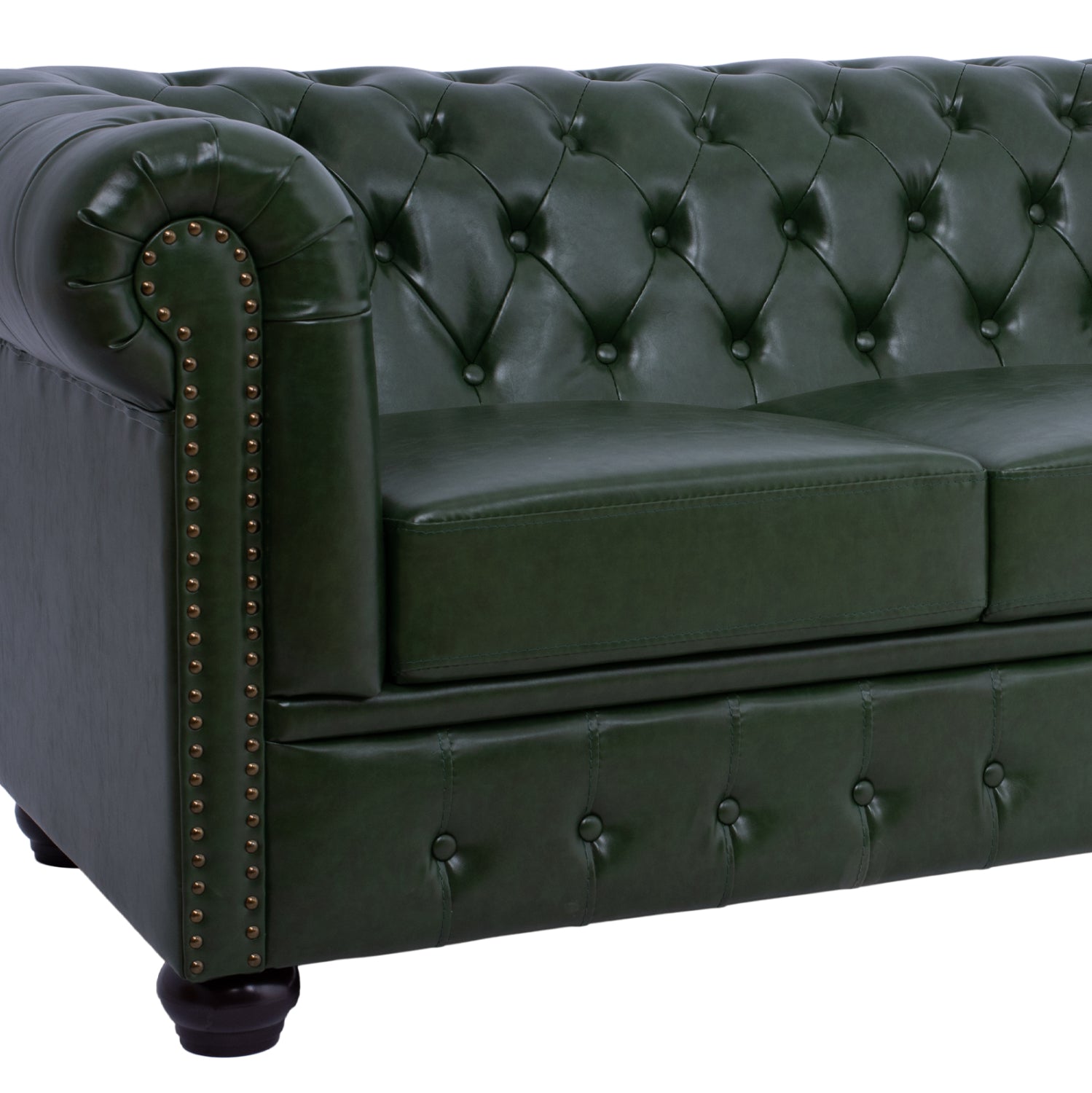 Диван 3-местен T. Монтео PU кипарис зелено 208x90x73 см.