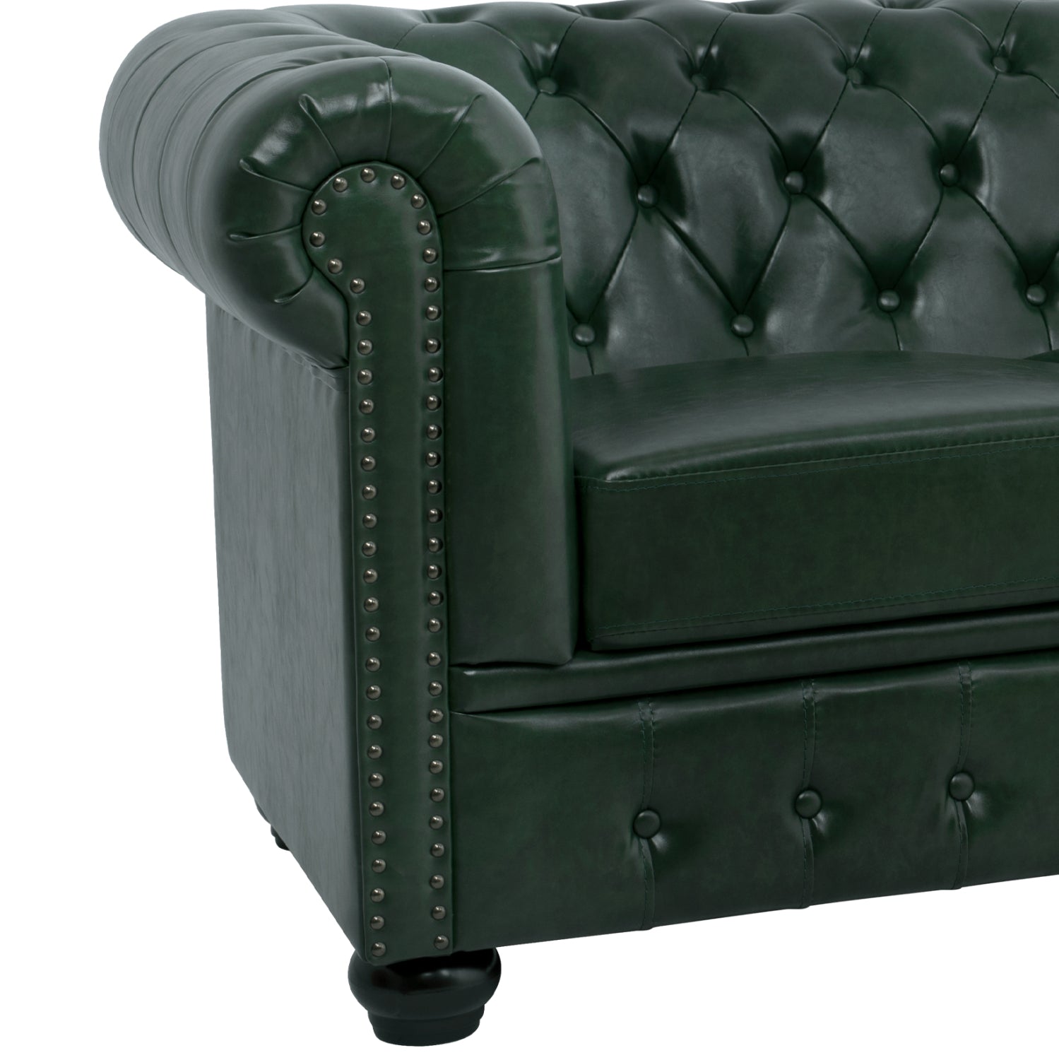 Диван 3-местен T. Монтео PU кипарис зелено 208x90x73 см.
