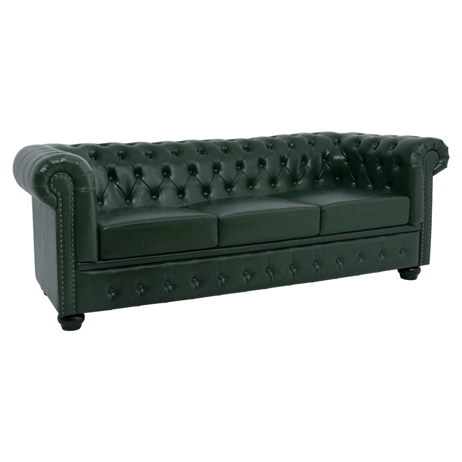 Диван 3-местен T. Монтео PU кипарис зелено 208x90x73 см.